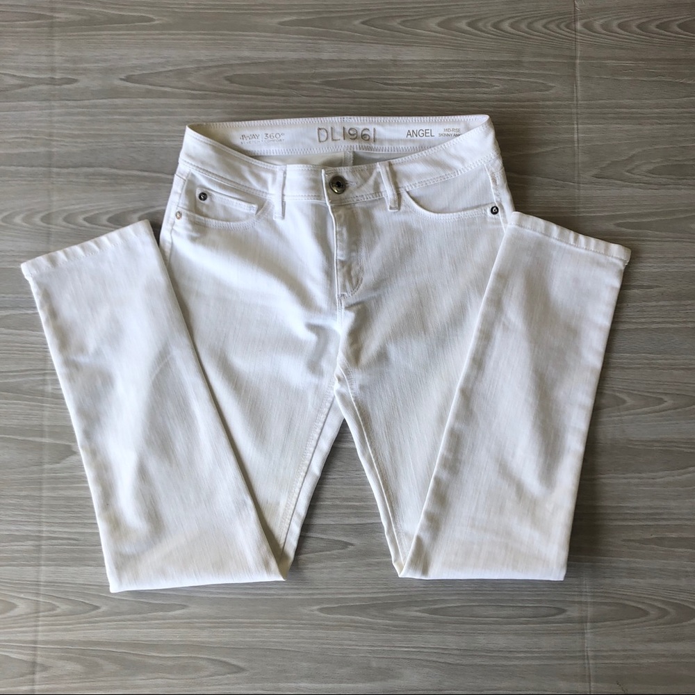 DL1961 Angel Midrise Skinny Ankle Jeans in Milk 27